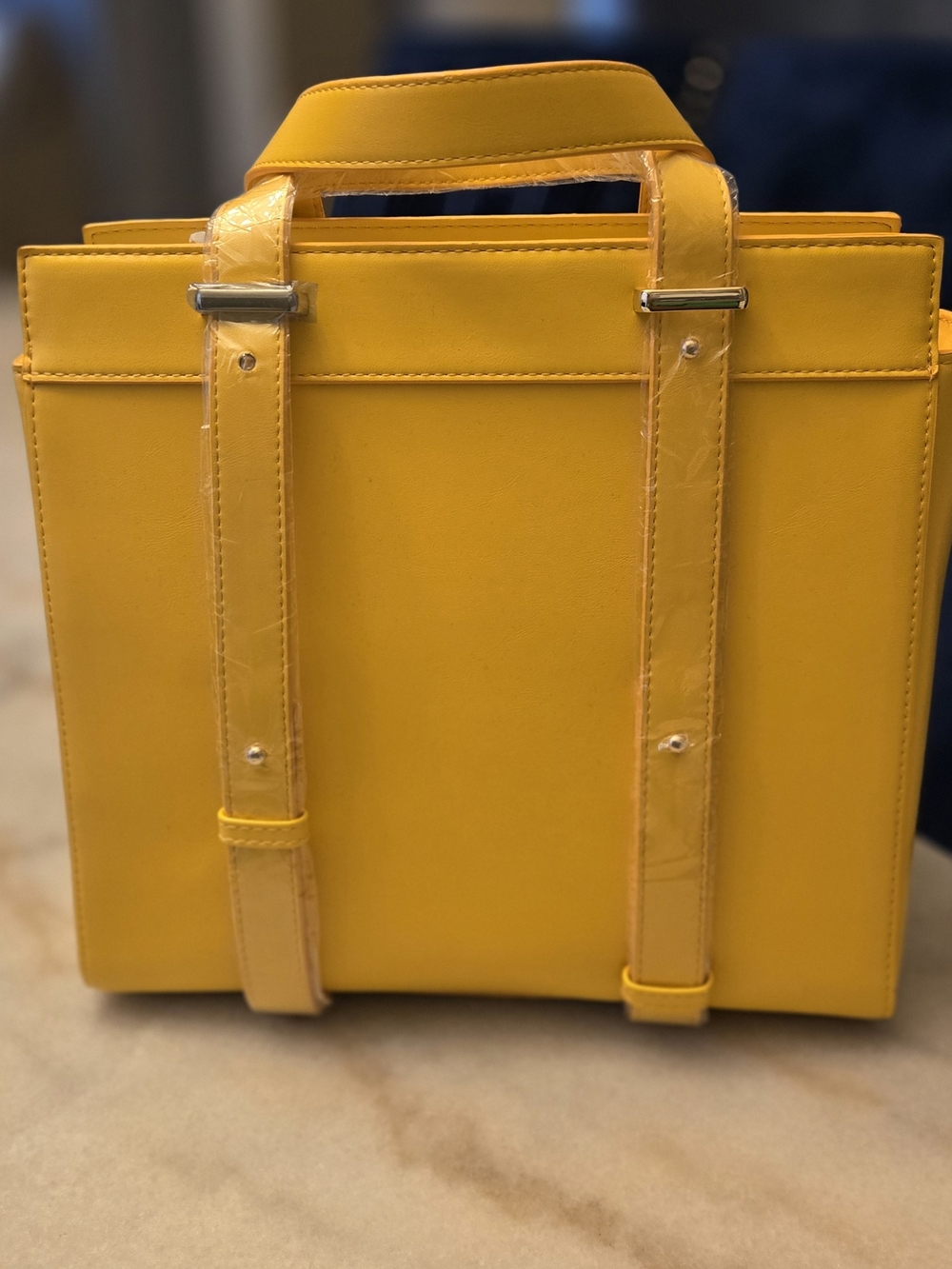IEMBE Yellow Structured Tote Handbag - Picture 3 of 4